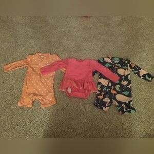 Baby girls swimsuits, 3 count, size 6-9m